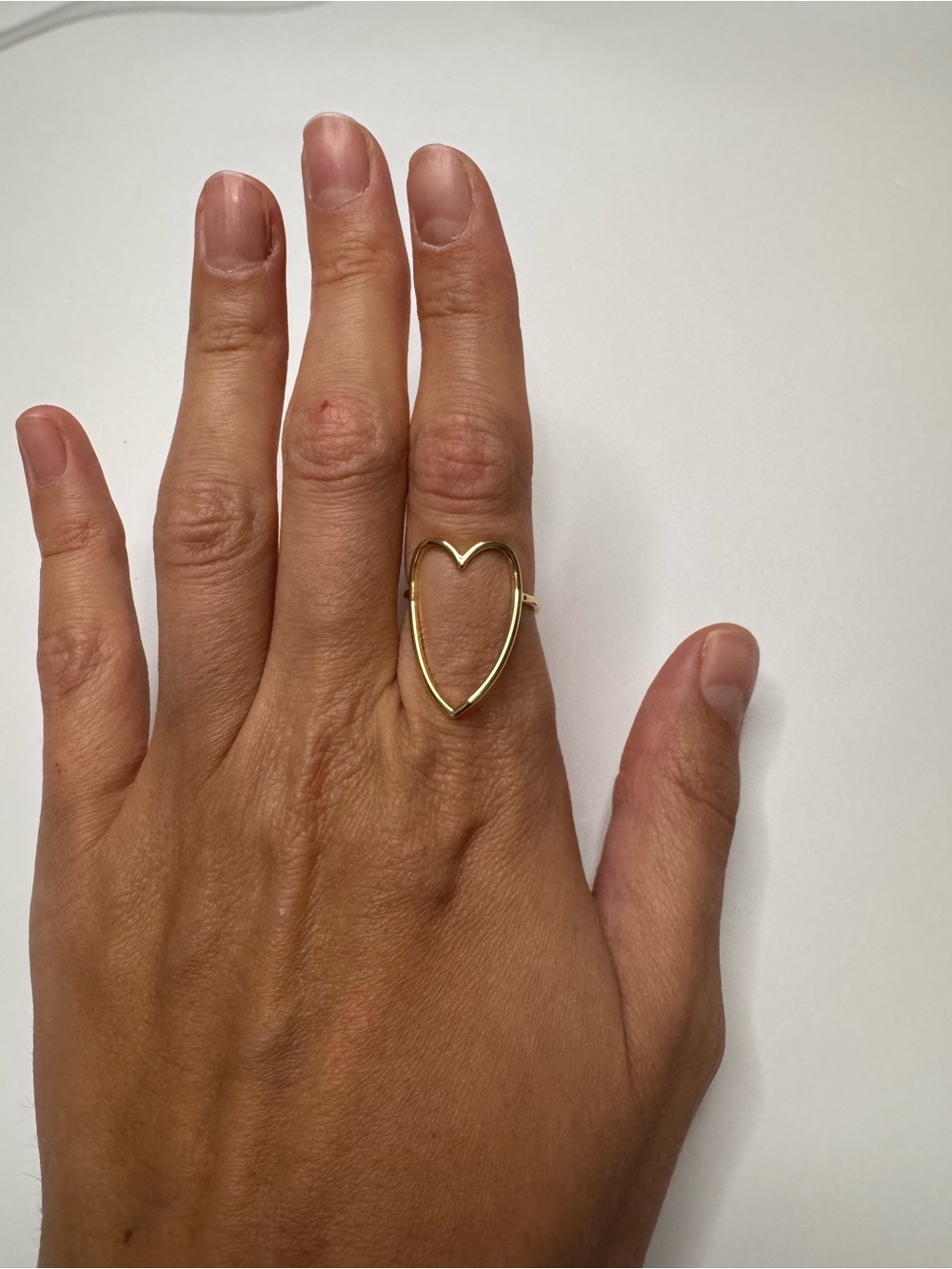 New Adjustable Gold Heart Ring | Minimalist Open Heart Ring